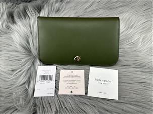 KATE SPADE NADINE MEDIUM CLUTCH WALLET IN HUNTER GREEN SAPLING Brand New A1 Hawk